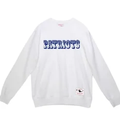 Mitchell & Ness Hoodies & Sweatshirts-Team Wordmark 1 Crew New England Patriots