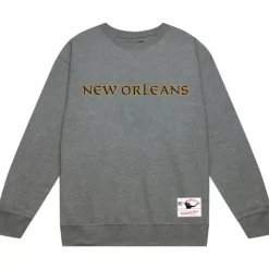 Mitchell & Ness Hoodies & Sweatshirts-Team Wordmark 1 Crew New Orleans Saints