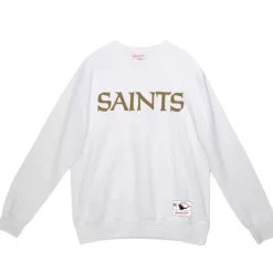 Mitchell & Ness Hoodies & Sweatshirts-Team Wordmark 2 Crew New Orleans Saints