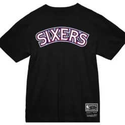 Mitchell & Ness T-Shirts & Tops-Team Wordmark 2 Tee Philadelphia 76Ers