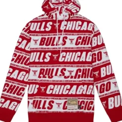Mitchell & Ness Hoodies & Sweatshirts-Teamwrap Hoodie Chicago Bulls