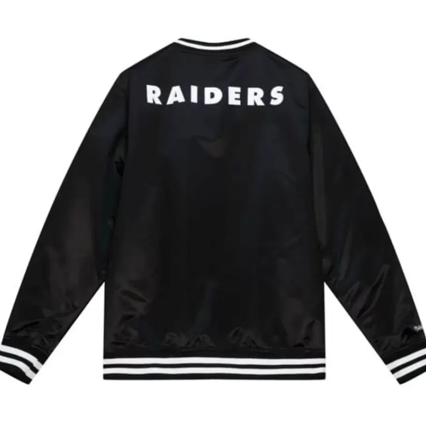 Mitchell & Ness Jackets & Outerwear-4Th And Inches Satin Pullover Oakland Raiders