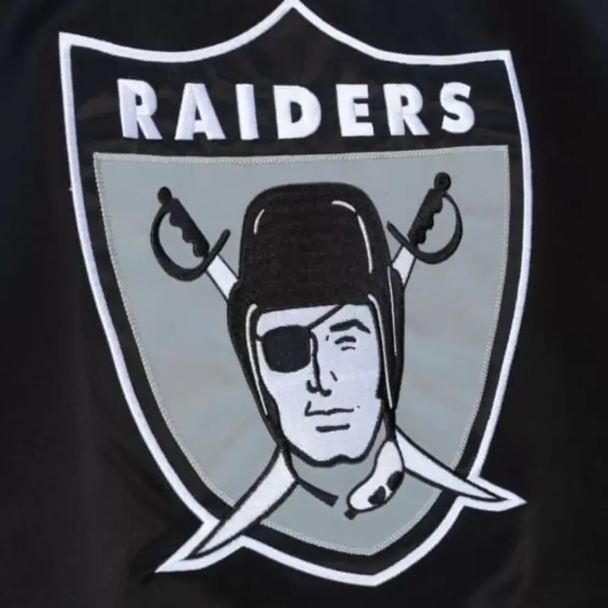 Mitchell & Ness Jackets & Outerwear-4Th And Inches Satin Pullover Oakland Raiders