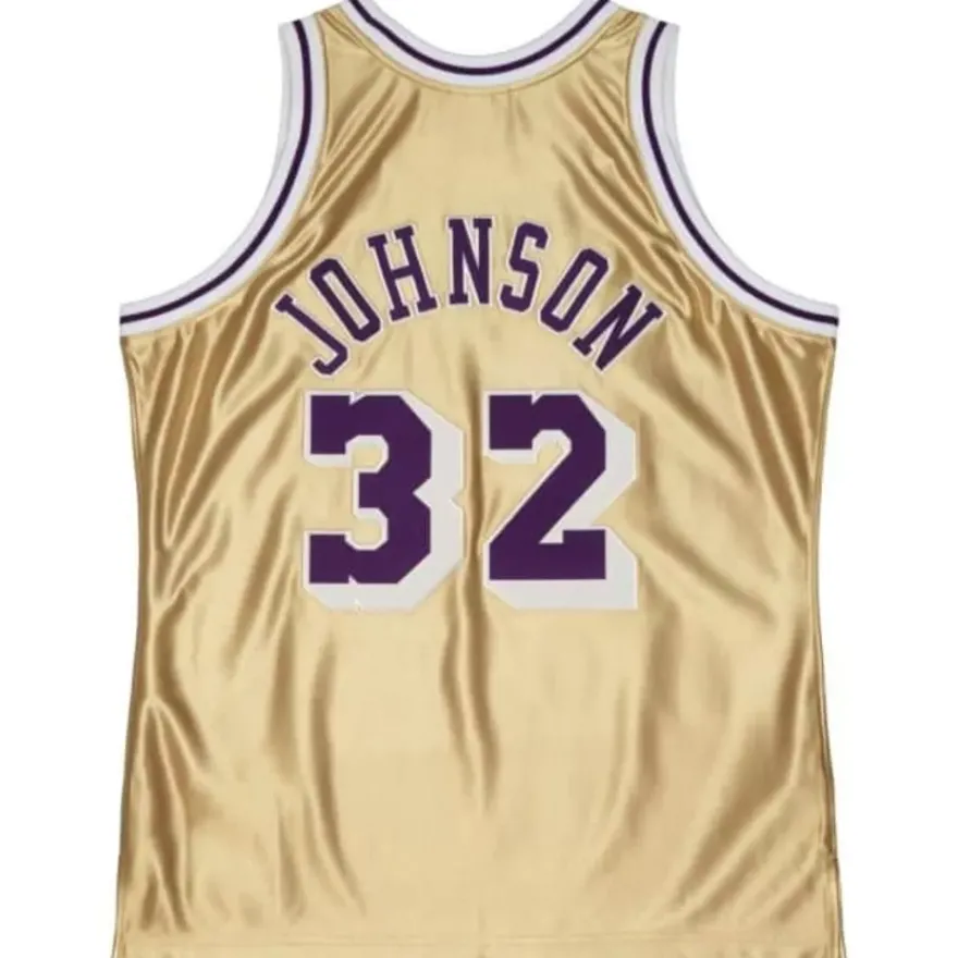 Mitchell & Ness Nba Swingman-75Th Anniversary Gold Swingman Magic Johnson Los Angeles Lakers 1984-85 Jersey