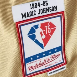 Mitchell & Ness Nba Swingman-75Th Anniversary Gold Swingman Magic Johnson Los Angeles Lakers 1984-85 Jersey