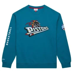 Mitchell & Ness Hoodies & Sweatshirts-There And Back Fleece Crew Detroit Pistons