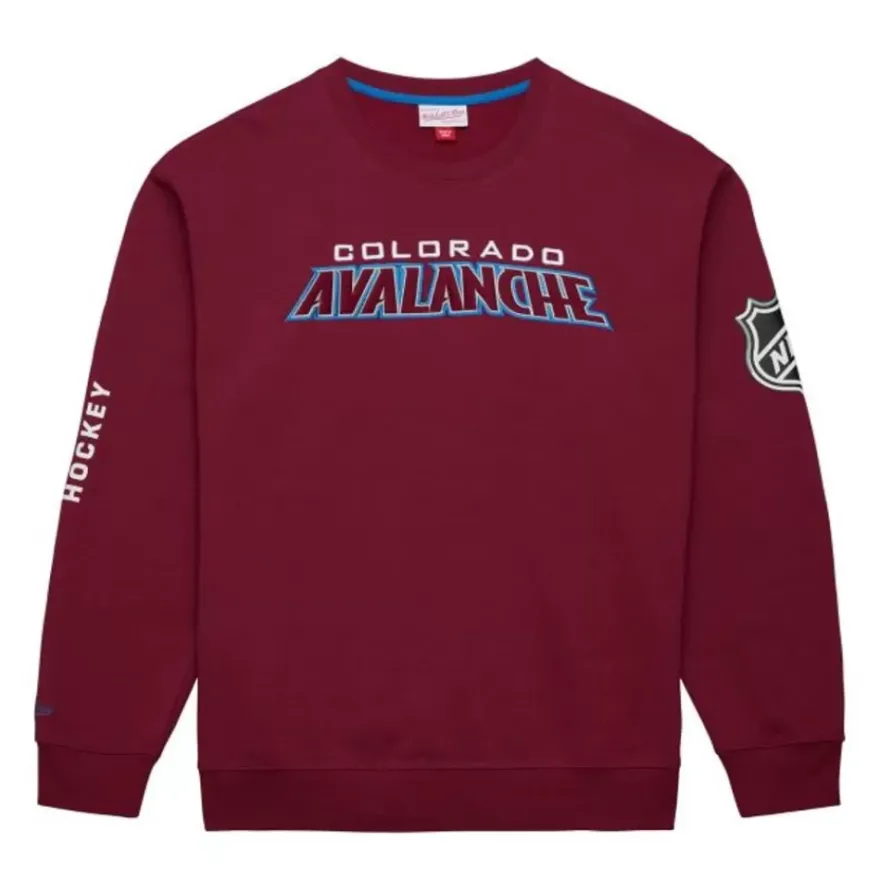 Mitchell & Ness Hoodies & Sweatshirts-There And Back Fleece Crew Current Logo Colorado Avalanche