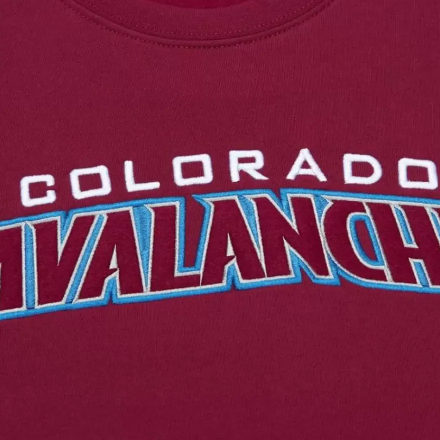 Mitchell & Ness Hoodies & Sweatshirts-There And Back Fleece Crew Current Logo Colorado Avalanche