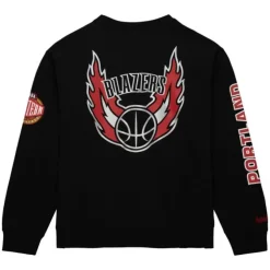 Mitchell & Ness Hoodies & Sweatshirts-There And Back Fleece Crew Portland Trail Blazers