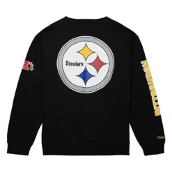 Mitchell & Ness Hoodies & Sweatshirts-There And Back Fleece Crew Pittsburgh Steelers