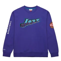Mitchell & Ness Hoodies & Sweatshirts-There And Back Fleece Crew Utah Jazz