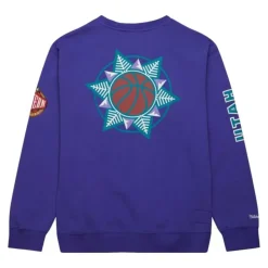 Mitchell & Ness Hoodies & Sweatshirts-There And Back Fleece Crew Utah Jazz