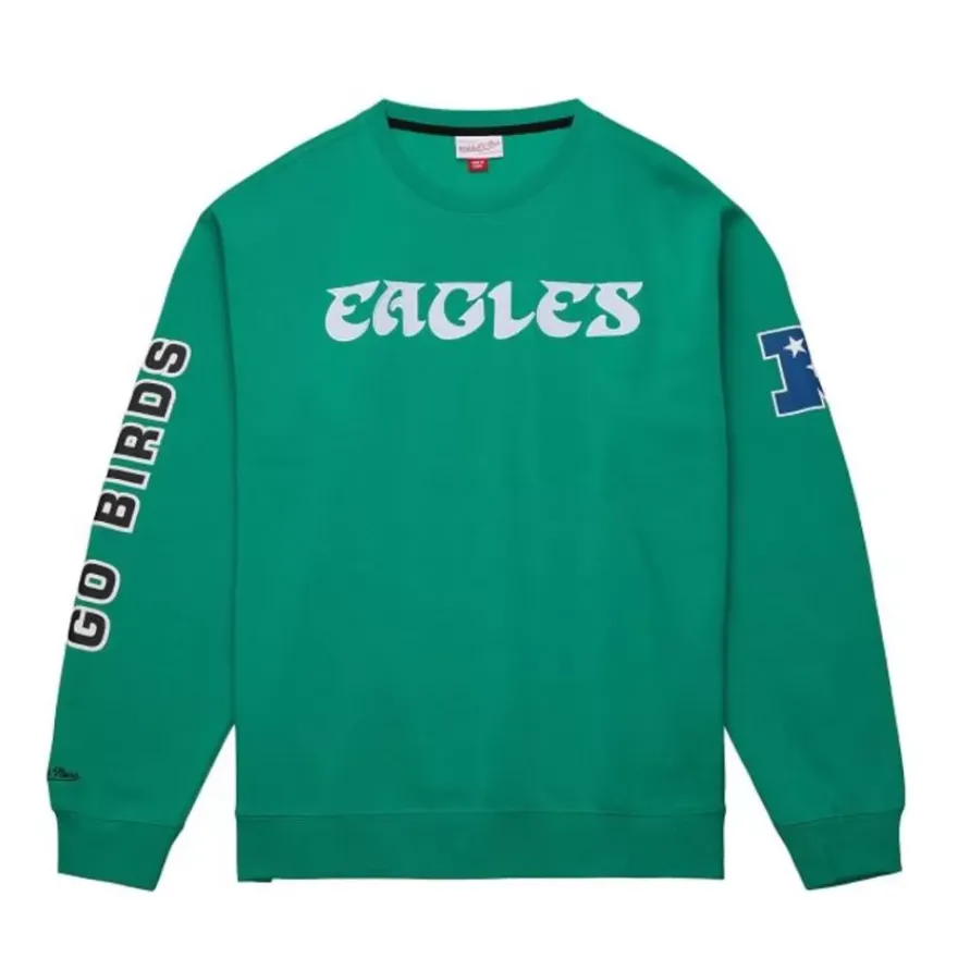 Mitchell & Ness Hoodies & Sweatshirts-There And Back Fleece Crew Philadelphia Eagles