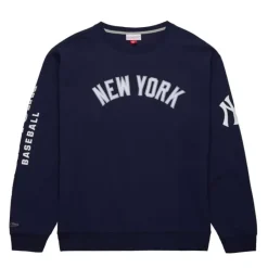 Mitchell & Ness Hoodies & Sweatshirts-There And Back Fleece Crew Current Logo New York Yankees