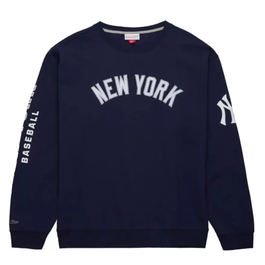Mitchell & Ness Hoodies & Sweatshirts-There And Back Fleece Crew Current Logo New York Yankees