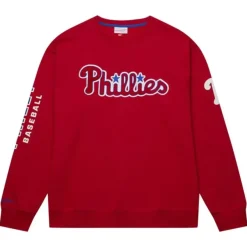 Mitchell & Ness Hoodies & Sweatshirts-There And Back Fleece Crew Current Logo Philadelphia Phillies