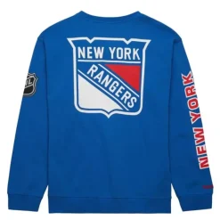 Mitchell & Ness Hoodies & Sweatshirts-There And Back Fleece Crew Current Logo New York Rangers