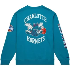 Mitchell & Ness Hoodies & Sweatshirts-There And Back Fleece Crew Charlotte Hornets