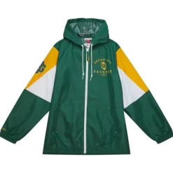 Mitchell & Ness Jackets & Outerwear-Throw It Back Full Zip Windbreaker Green Bay Packers