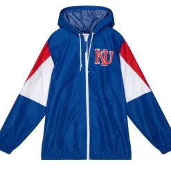 Mitchell & Ness Jackets & Outerwear-Throw It Back Full Zip Windbreaker University Of Kansas