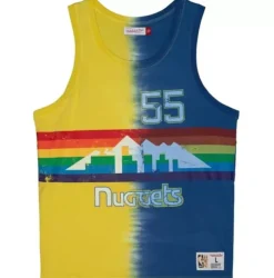 Mitchell & Ness T-Shirts & Tops-Tie Dye Cotton N&N Tank Denver Nuggets Dikembe Mutombo