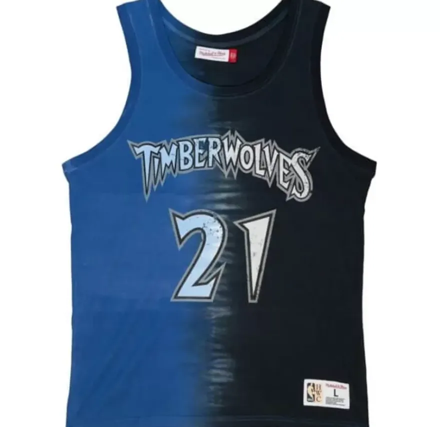 Mitchell & Ness T-Shirts & Tops-Tie Dye Cotton N&N Tank Minnesota Timberwolves Kevin Garnett