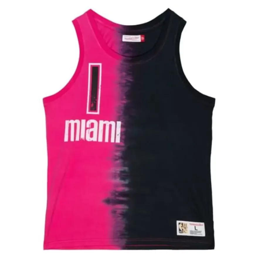 Mitchell & Ness T-Shirts & Tops-Tie Dye Cotton N&N Tank Miami Heat Chris Bosh