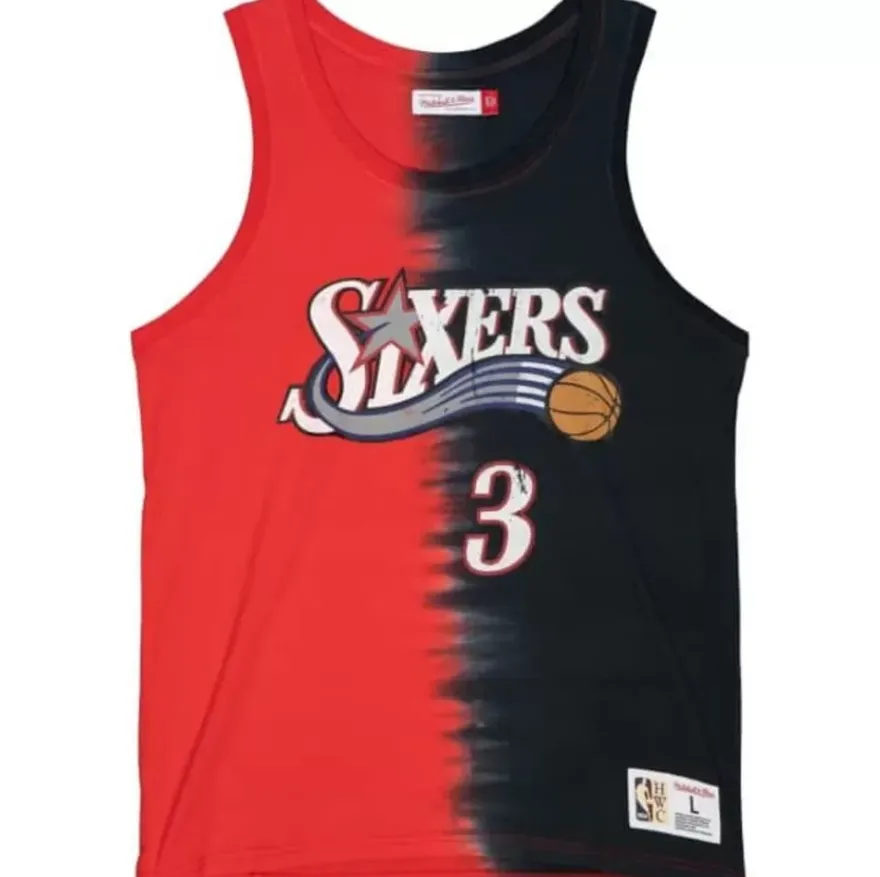 Mitchell & Ness T-Shirts & Tops-Tie Dye Cotton N&N Tank Philadelphia 76Ers Allen Iverson