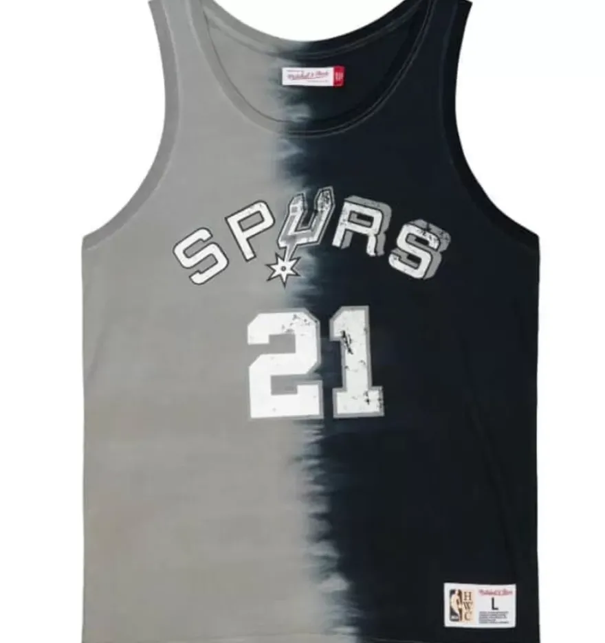 Mitchell & Ness T-Shirts & Tops-Tie Dye Cotton N&N Tank San Antonio Spurs Tim Duncan