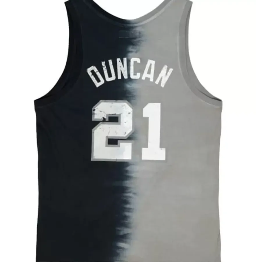 Mitchell & Ness T-Shirts & Tops-Tie Dye Cotton N&N Tank San Antonio Spurs Tim Duncan