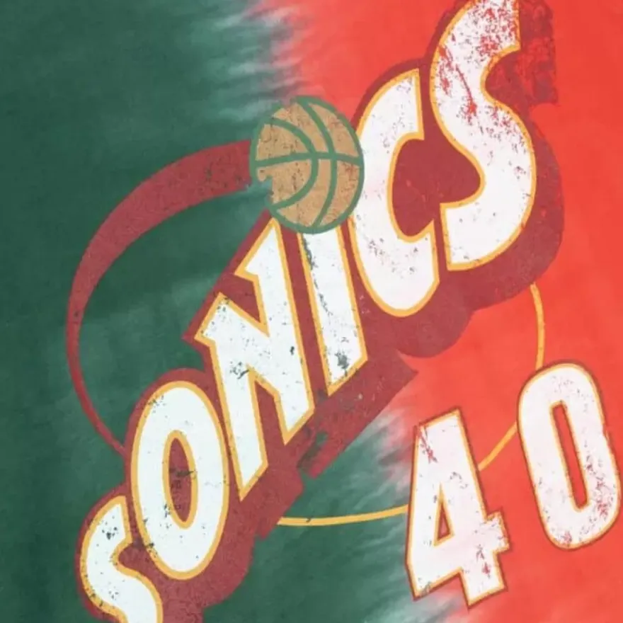 Mitchell & Ness T-Shirts & Tops-Tie Dye Cotton N&N Tank Seattle Supersonics Shawn Kemp