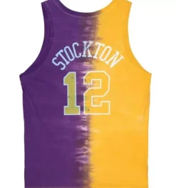 Mitchell & Ness T-Shirts & Tops-Tie Dye Cotton N&N Tank Utah Jazz John Stockton