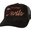 Mitchell & Ness Snapback-Times Up Trucker Vntg New Jersey Devils