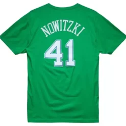Mitchell & Ness T-Shirts & Tops-Traditional Name & Number Tee Dallas Mavericks 2007-08 Dirk Nowitzki