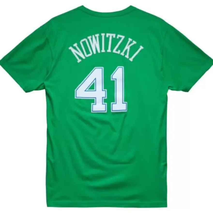 Mitchell & Ness T-Shirts & Tops-Traditional Name & Number Tee Dallas Mavericks 2007-08 Dirk Nowitzki