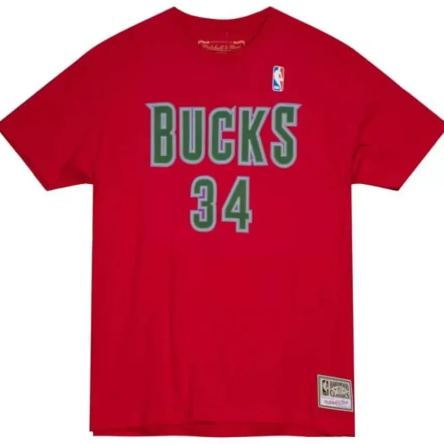 Mitchell & Ness T-Shirts & Tops-Traditional Name & Number Tee Milwaukee Bucks 1996-97 Ray Allen