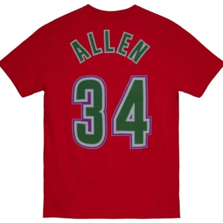 Mitchell & Ness T-Shirts & Tops-Traditional Name & Number Tee Milwaukee Bucks 1996-97 Ray Allen