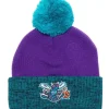 Mitchell & Ness Knit-Two Tone Pom Beanie Hwc Charlotte Hornets