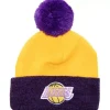 Mitchell & Ness Knit-Two Tone Pom Beanie Hwc Los Angeles Lakers