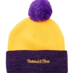 Mitchell & Ness Knit-Two Tone Pom Beanie Hwc Los Angeles Lakers