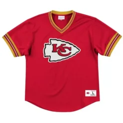 Mitchell & Ness T-Shirts & Tops-Unbeaten Mesh V-Neck Kansas City Chiefs