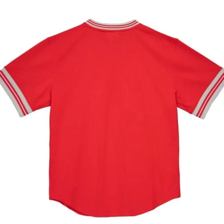 Mitchell & Ness T-Shirts & Tops-Unbeaten Mesh V-Neck Ohio State