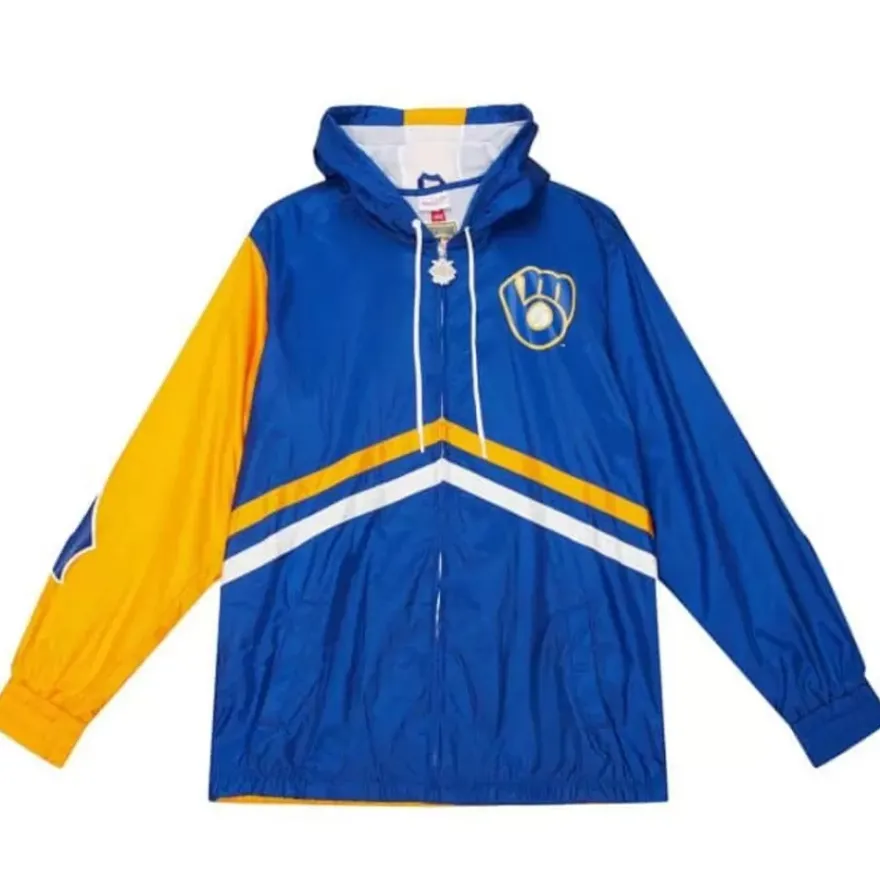 Mitchell & Ness Jackets & Outerwear-Undeniable Full Zip Windbreaker Milwaukee Brewers