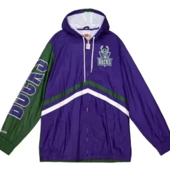 Mitchell & Ness Jackets & Outerwear-Undeniable Full Zip Windbreaker Milwaukee Bucks