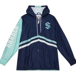 Mitchell & Ness Jackets & Outerwear-Undeniable Full Zip Windbreaker Seattle Kraken