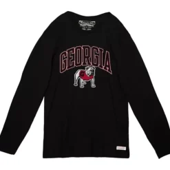 Mitchell & Ness T-Shirts & Tops-University Arch Logo Ls Tee University Of Georgia