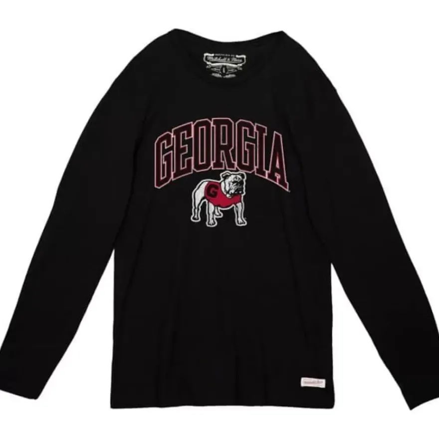 Mitchell & Ness T-Shirts & Tops-University Arch Logo Ls Tee University Of Georgia