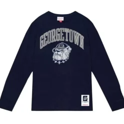 Mitchell & Ness T-Shirts & Tops-University Arch Logo Ls Tee Georgetown University