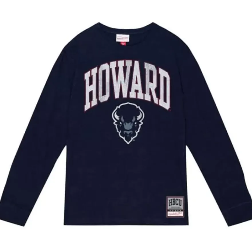 Mitchell & Ness T-Shirts & Tops-University Arch Logo Ls Tee Howard University