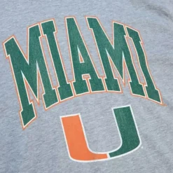 Mitchell & Ness T-Shirts & Tops-University Arch Logo Ls Tee University Of Miami